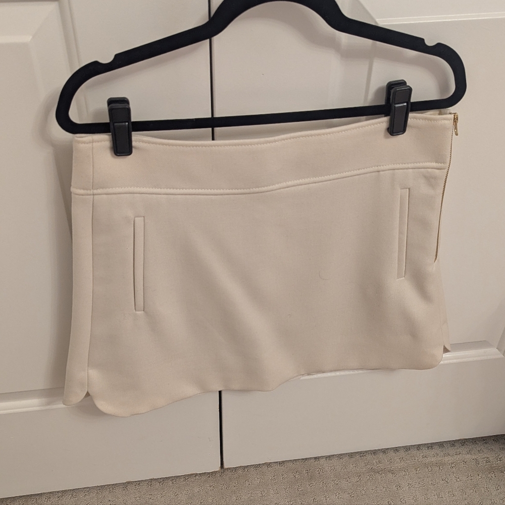 J. Crew Cream Mini Skirt Size 12P NWT